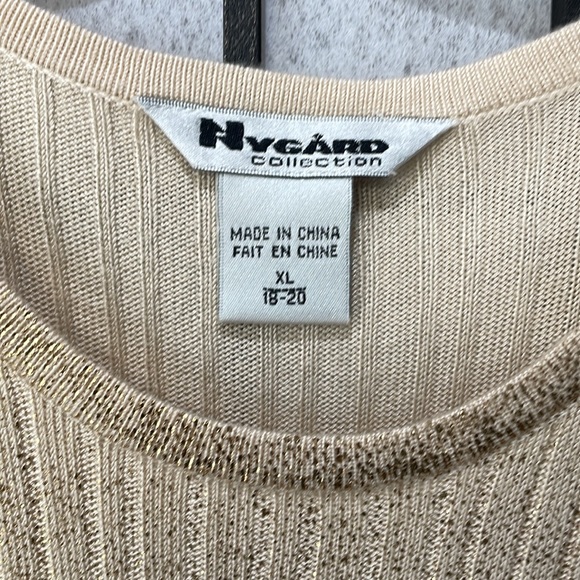 Nygård Sleeveless Top, Cream with Gold, SZ XL, 18-20 - Picture 5 of 9